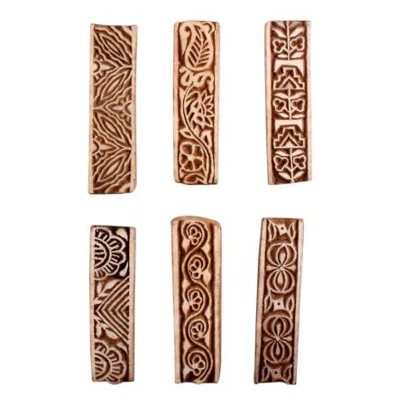 Set of 6 Piece New Mix Wooden Printing Block